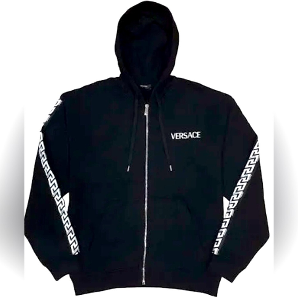 Versace sleeves printed hoodie black and white size L last one 🎁 brand new